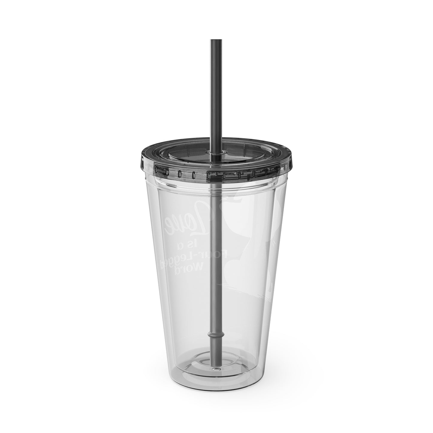 Love is a Four-Legged Word Dog Lover 16oz. Insulated Tumbler with Straw