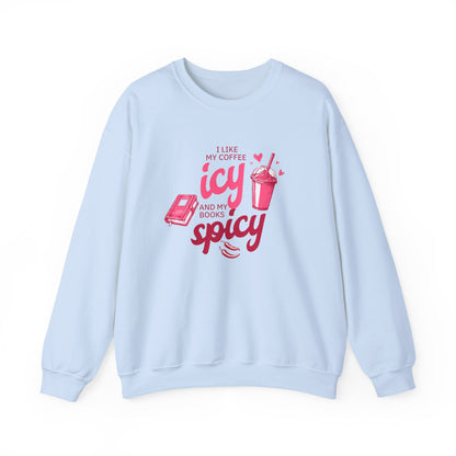 Icy Coffee Spicy Books Unisex Crewneck Sweatshirt