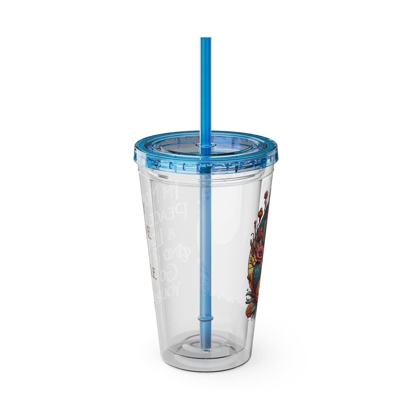 Peace Love Light F* Yourself 16oz Insulated Tumbler with Straw