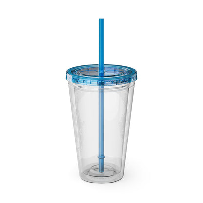 Colorful Shih Tzu 16oz. Insulated Tumbler with Straw