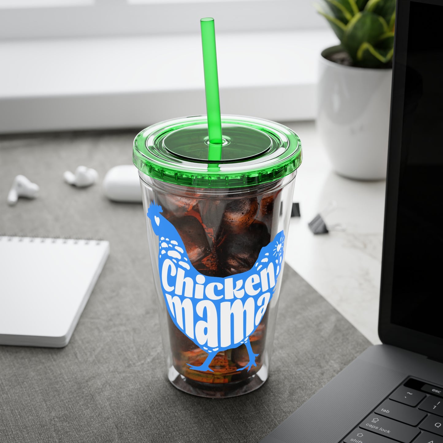Chicken Mama 16oz Insulated Tumbler with Straw