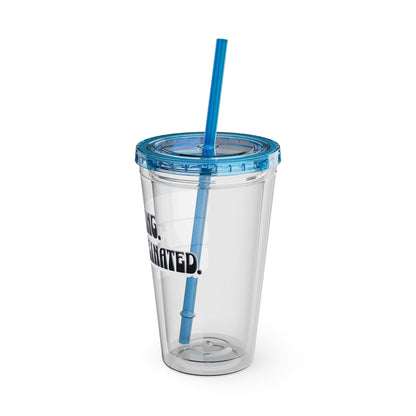 Overthinking. Overcaffeinated. Over It 16oz Insulated Tumbler with Straw