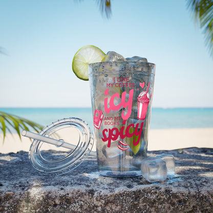 Icy Coffee & Spicy Books 16oz Insulated Tumbler with Straw