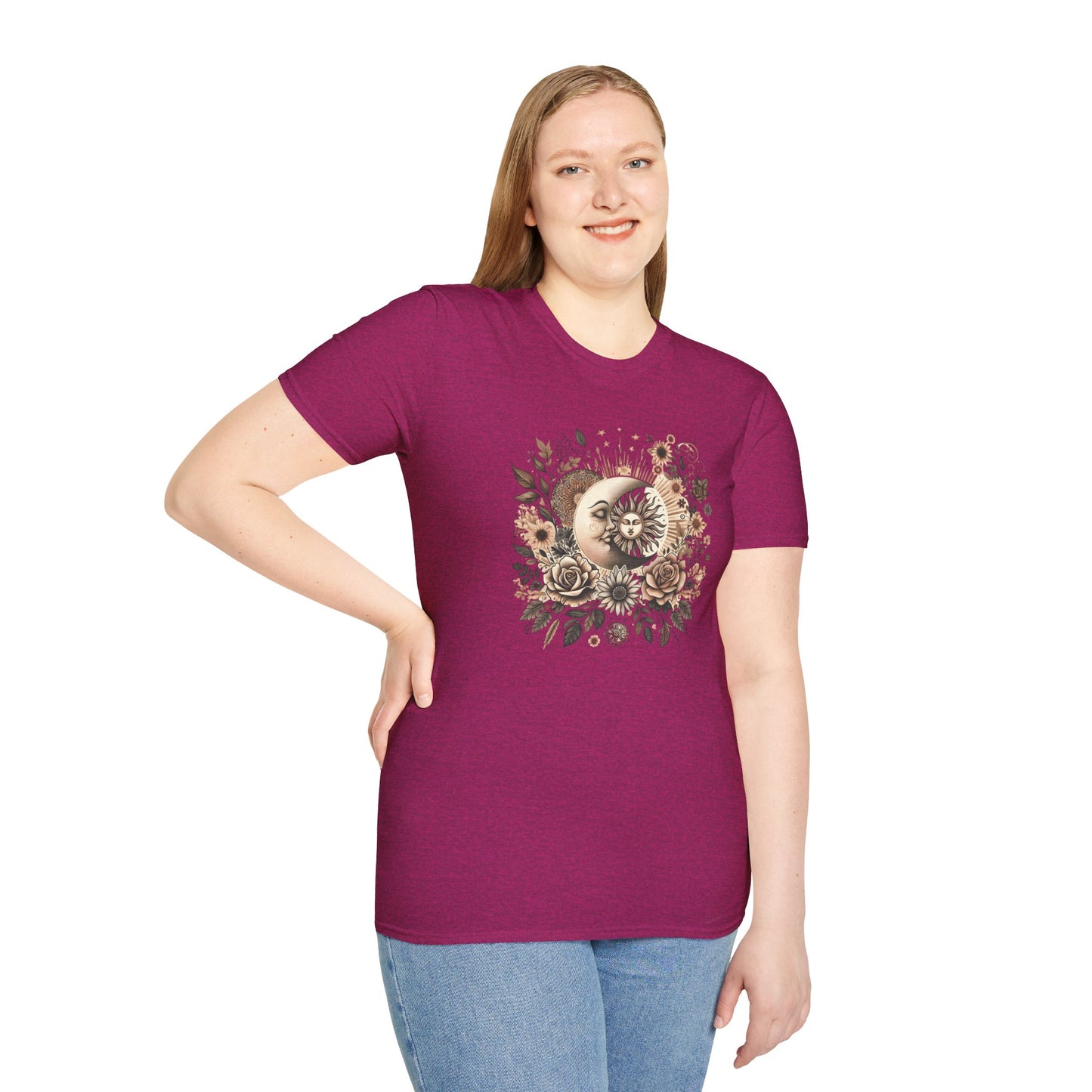 Boho Floral Moon Unisex Graphic T-Shirt