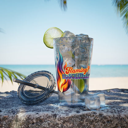 Flaming Pride 16oz Insulated Tumbler with Straw
