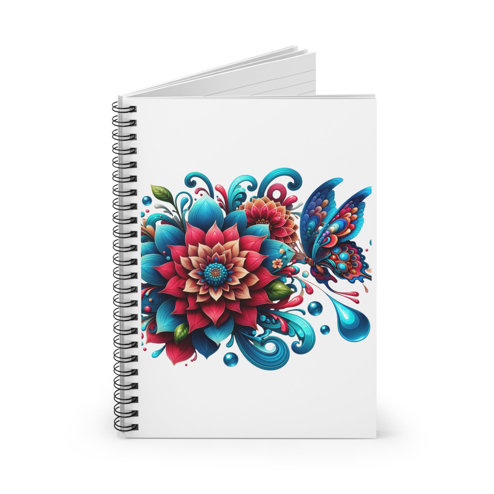 floral butterfly spiral notebook
