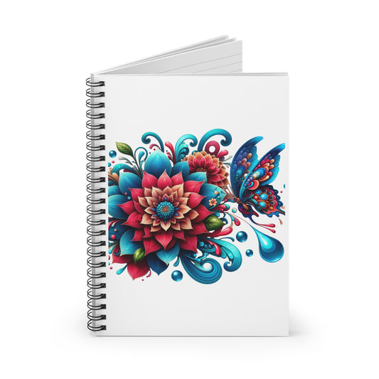 floral butterfly spiral notebook