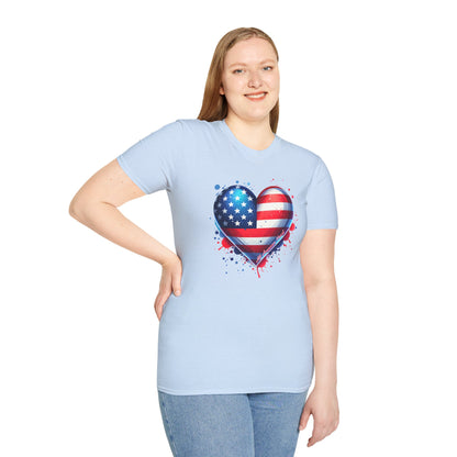 All American Heart Patriotic Unisex Graphic T-Shirt