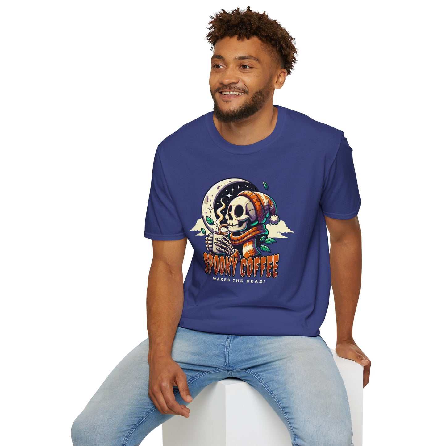 Spooky Coffee Skeleton Unisex Graphic T-Shirt