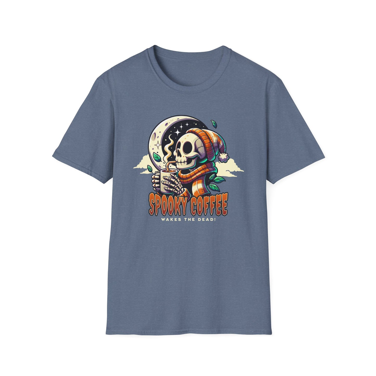 Spooky Coffee Skeleton Unisex Graphic T-Shirt