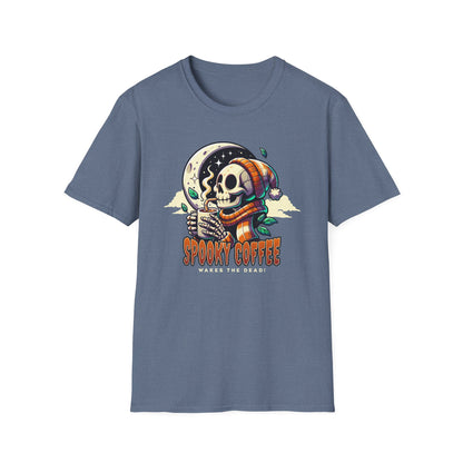 Spooky Coffee Skeleton Unisex Graphic T-Shirt