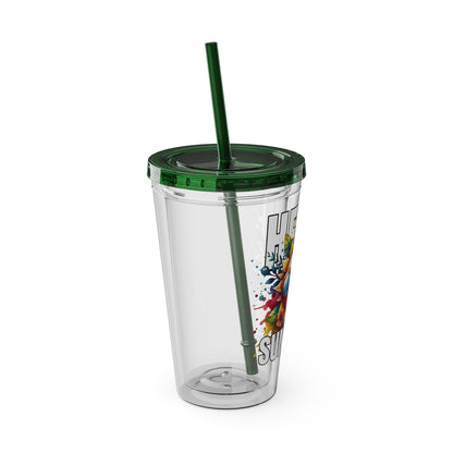 Hello Summer 16oz Insulated Tumbler with Straw