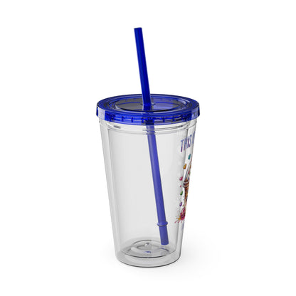 90% Sugar 16oz Insulated Tumbler with Straw