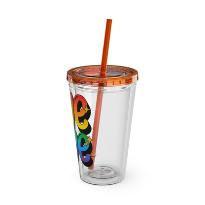 Love is Love Rainbow 16oz. Insulated Tumbler with Straw