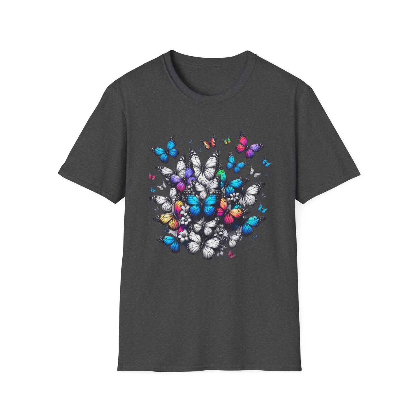 Colorful Butterfly Cluster Unisex Graphic T-Shirt