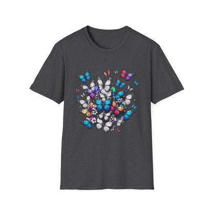 Colorful Butterfly Cluster Unisex Graphic T-Shirt