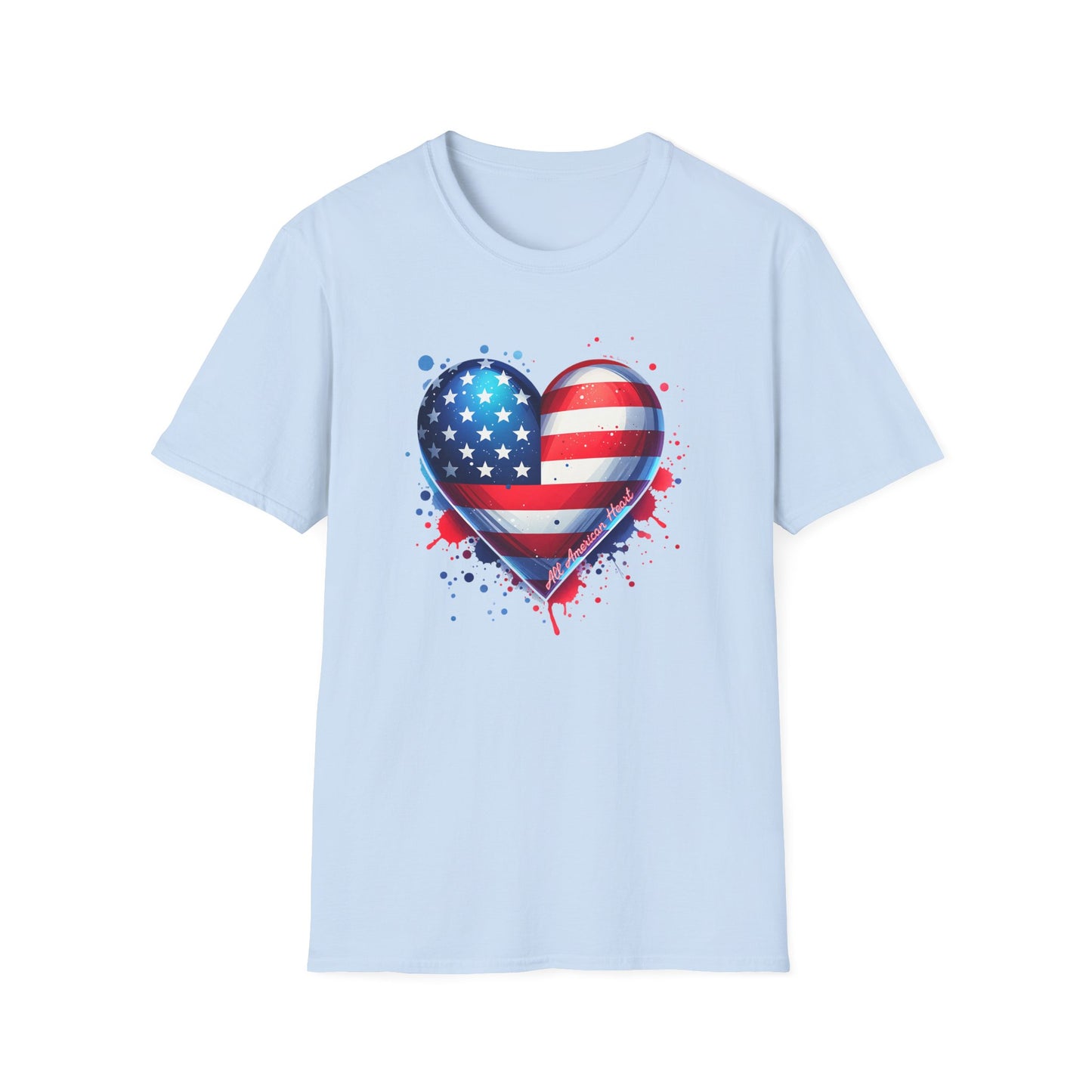 All American Heart Patriotic Unisex Graphic T-Shirt