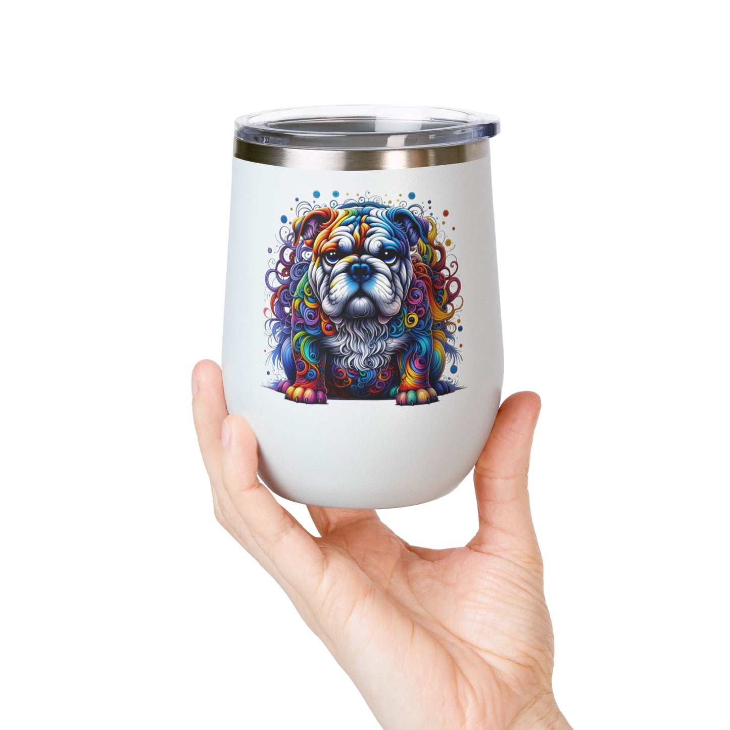 Colorful Bulldog 12oz. Insulated Wine Tumbler