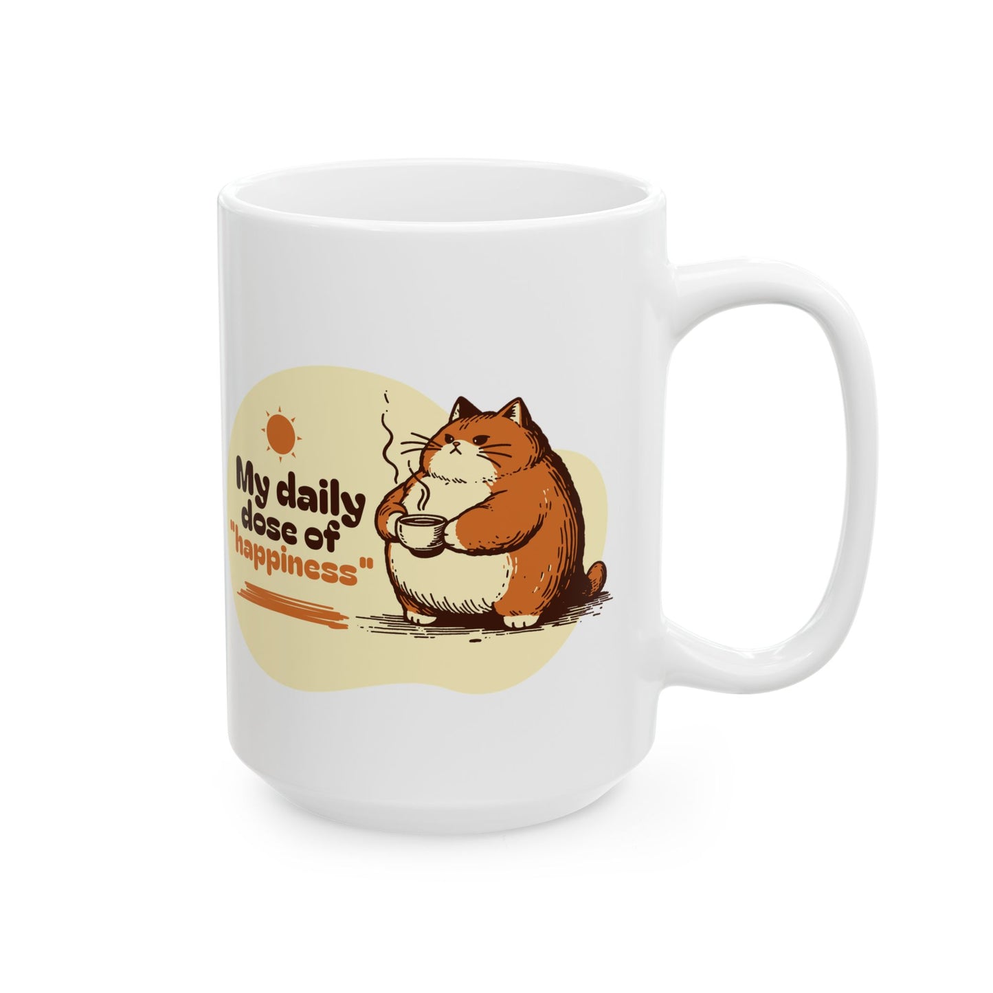 My Daily Dose of Happiness Cute Cat Ceramic Mug