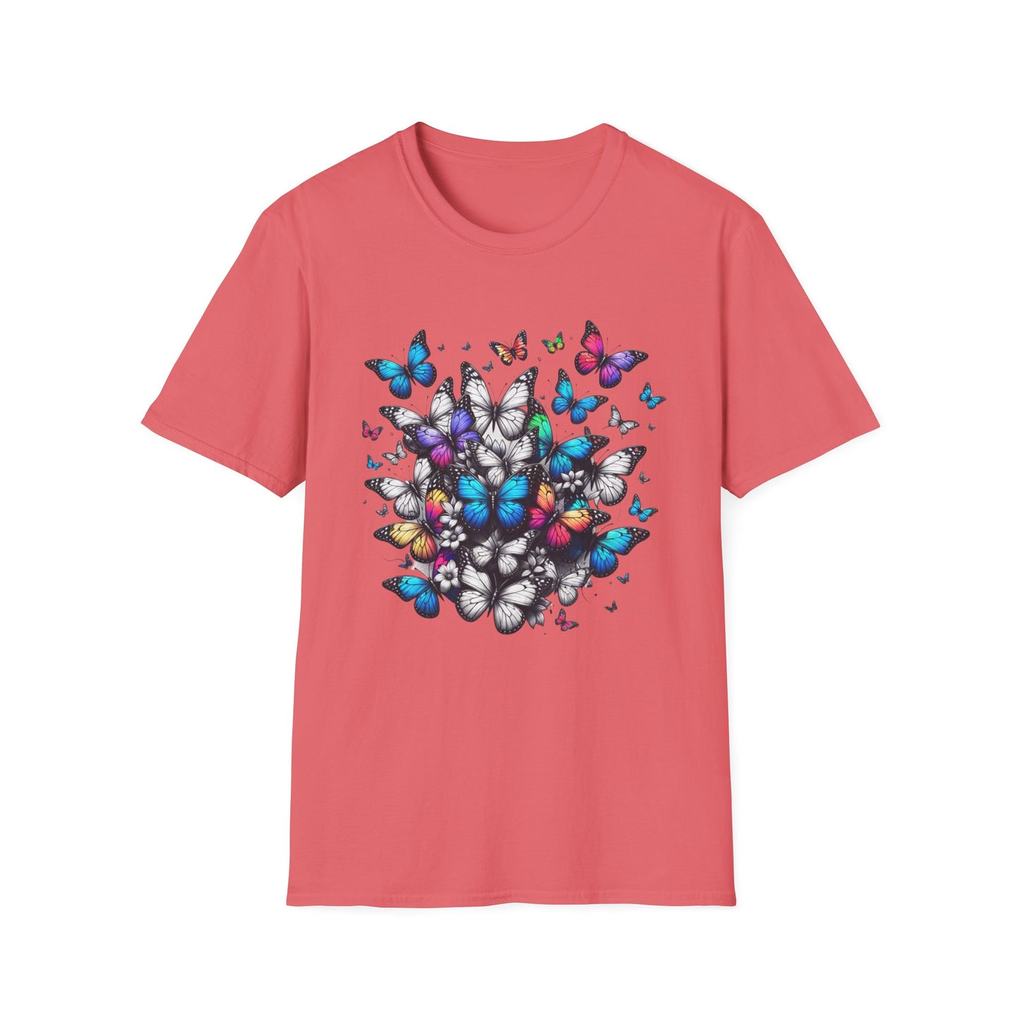 Colorful Butterfly Cluster Unisex Graphic T-Shirt