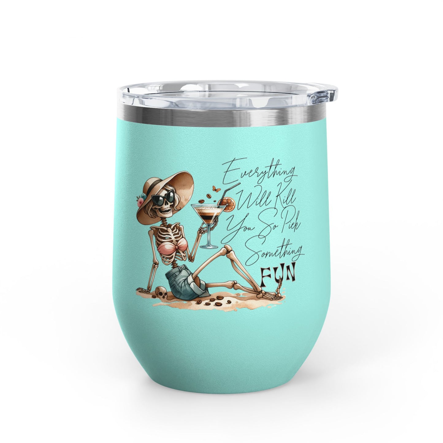 Pick Something Fun Skeleton 12oz Insulated Wine Cup