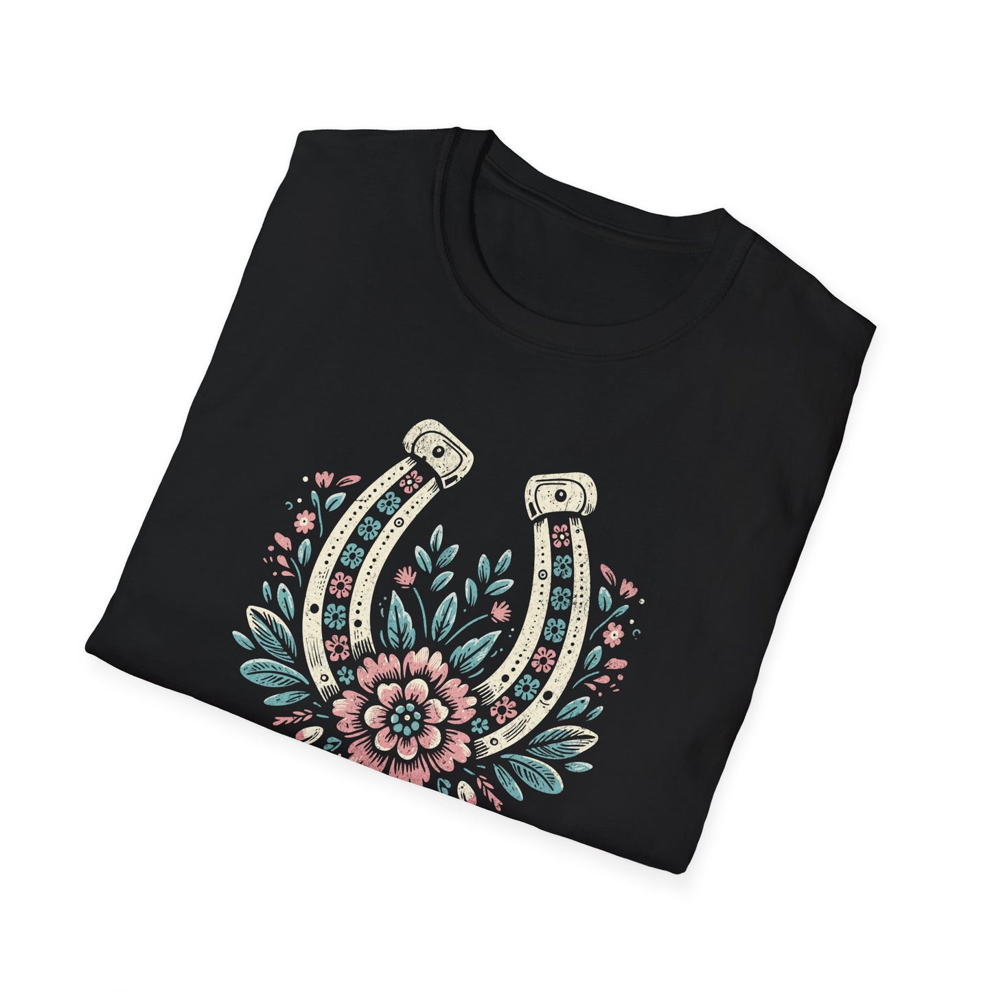 Wild and Free Horseshoe Floral Unisex Graphic T-Shirt