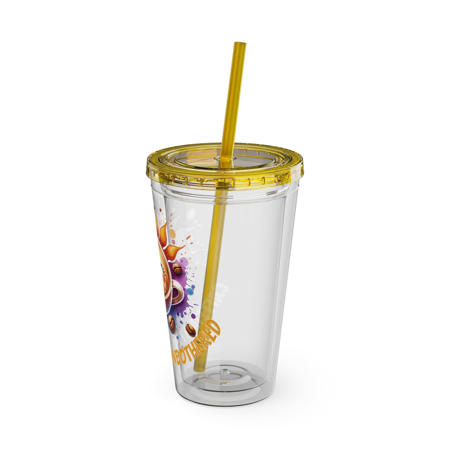 Caffeinated & Unbothered 16oz Insulated Tumbler with Straw