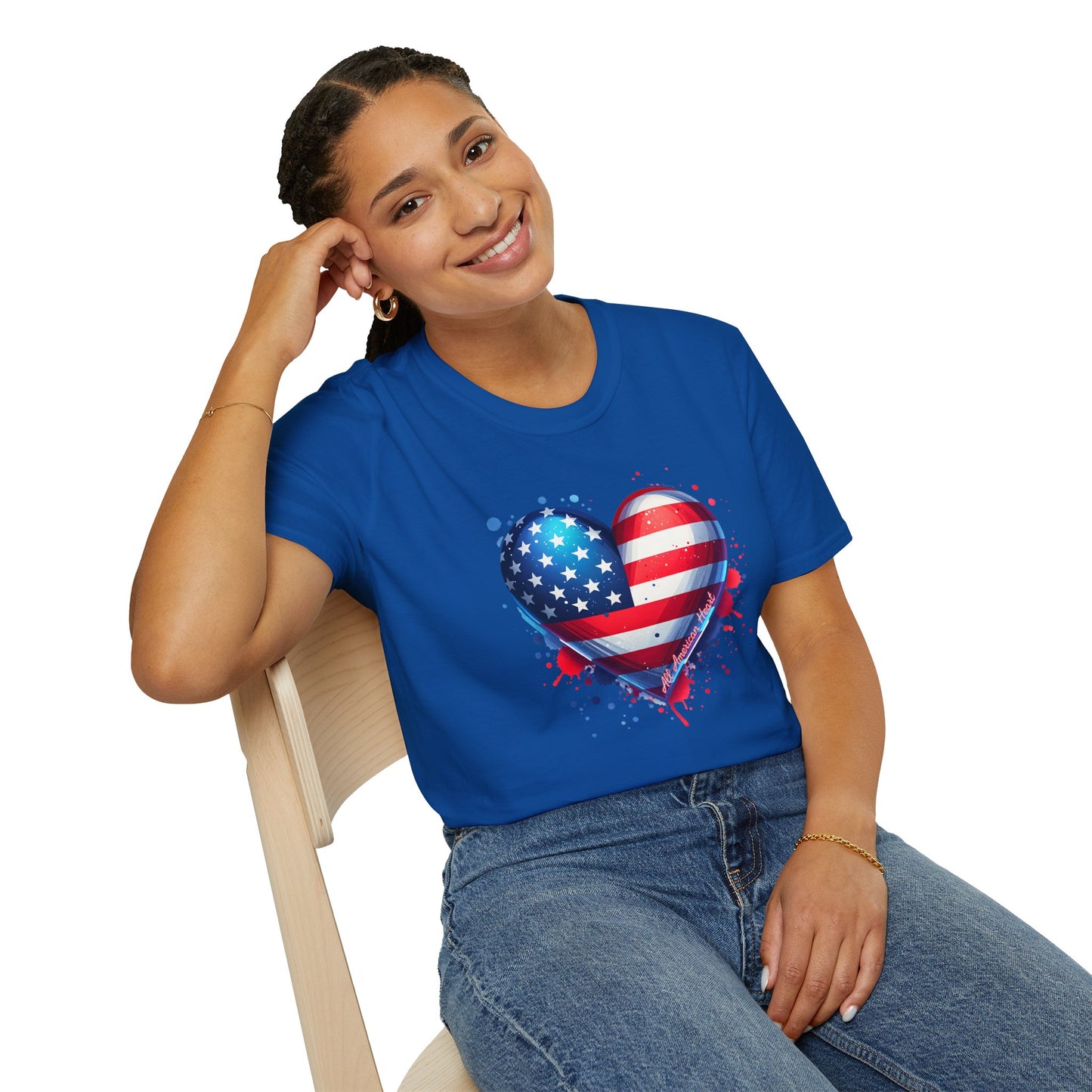 All American Heart Patriotic Unisex Graphic T-Shirt