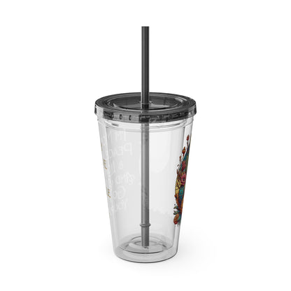 Peace Love Light F* Yourself 16oz Insulated Tumbler with Straw