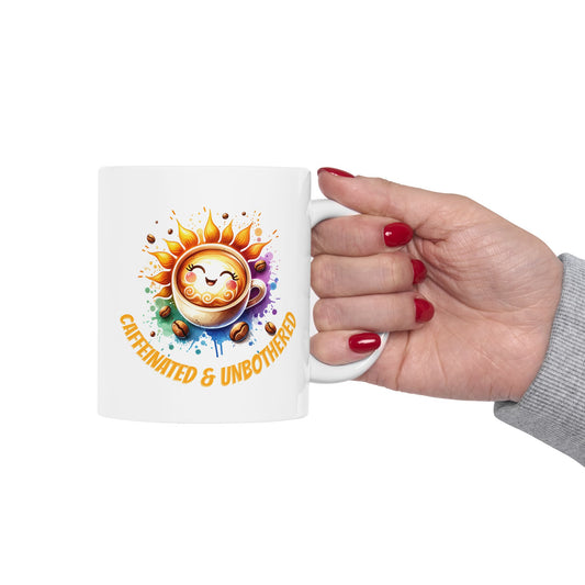 Caffeinated & Unbothered Ceramic Mug