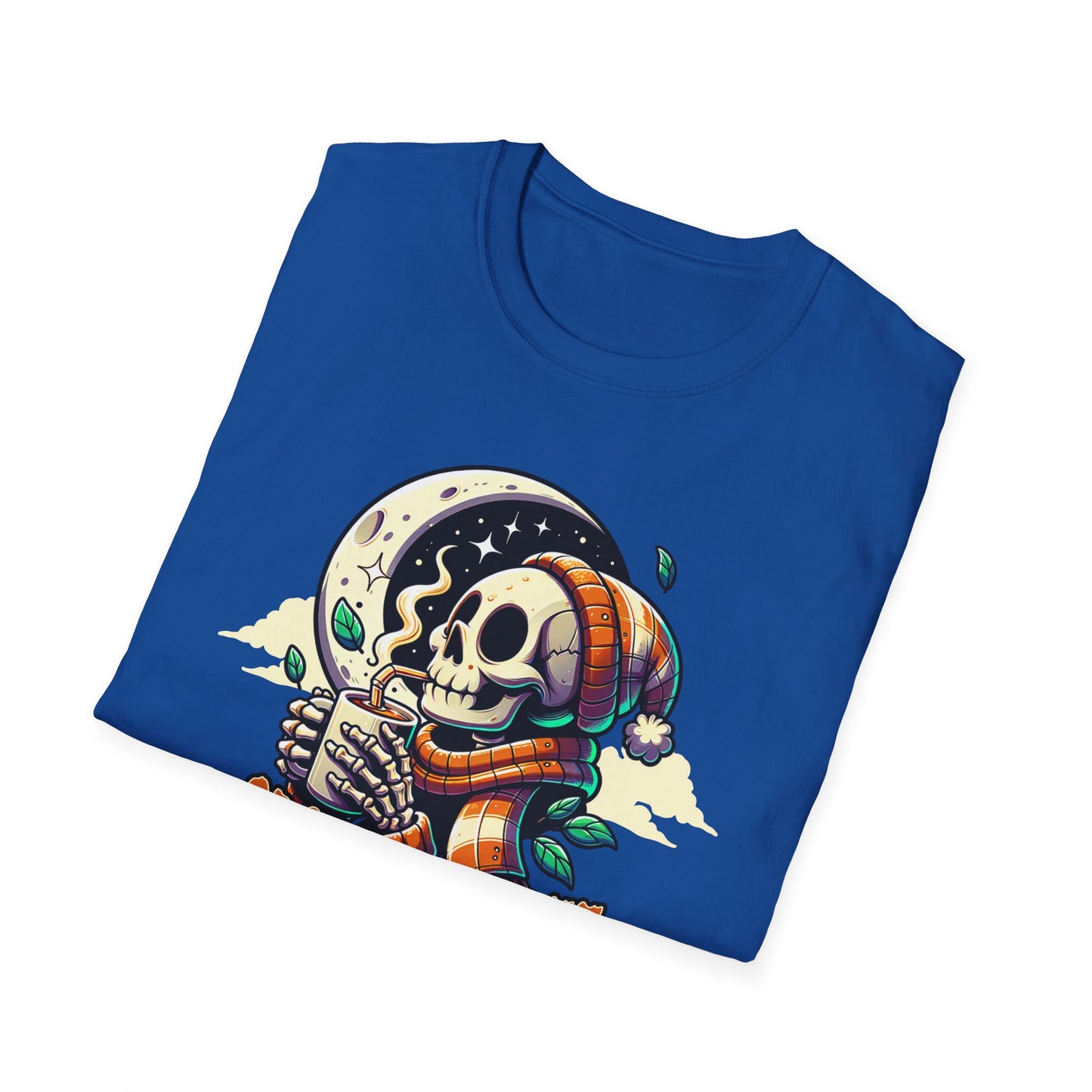 Spooky Coffee Skeleton Unisex Graphic T-Shirt