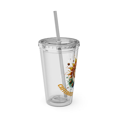 Caffeinated & Unbothered 16oz Insulated Tumbler with Straw