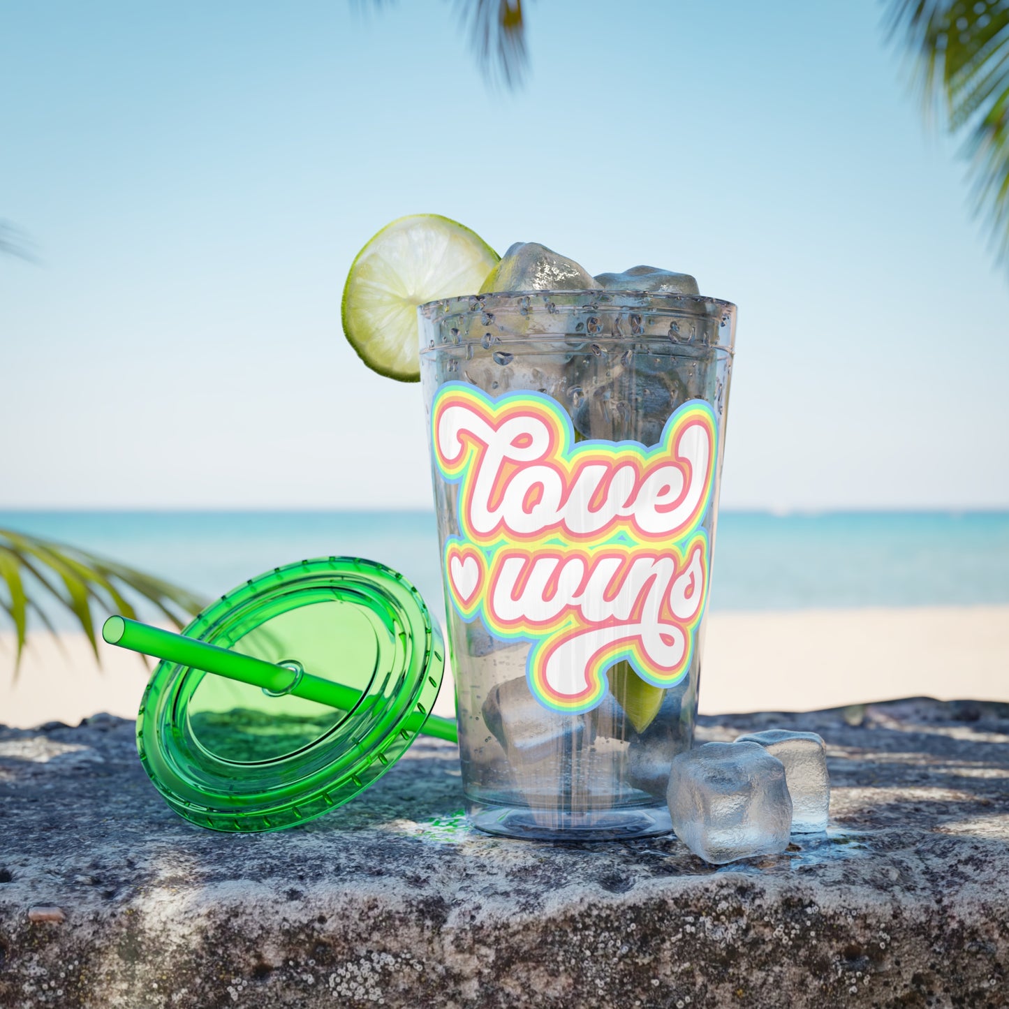Love Wins 16oz. Insulated Tumbler with Straw