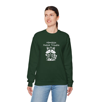 Namaste Outta Trouble Raccoon Unisex Crewneck Sweatshirt