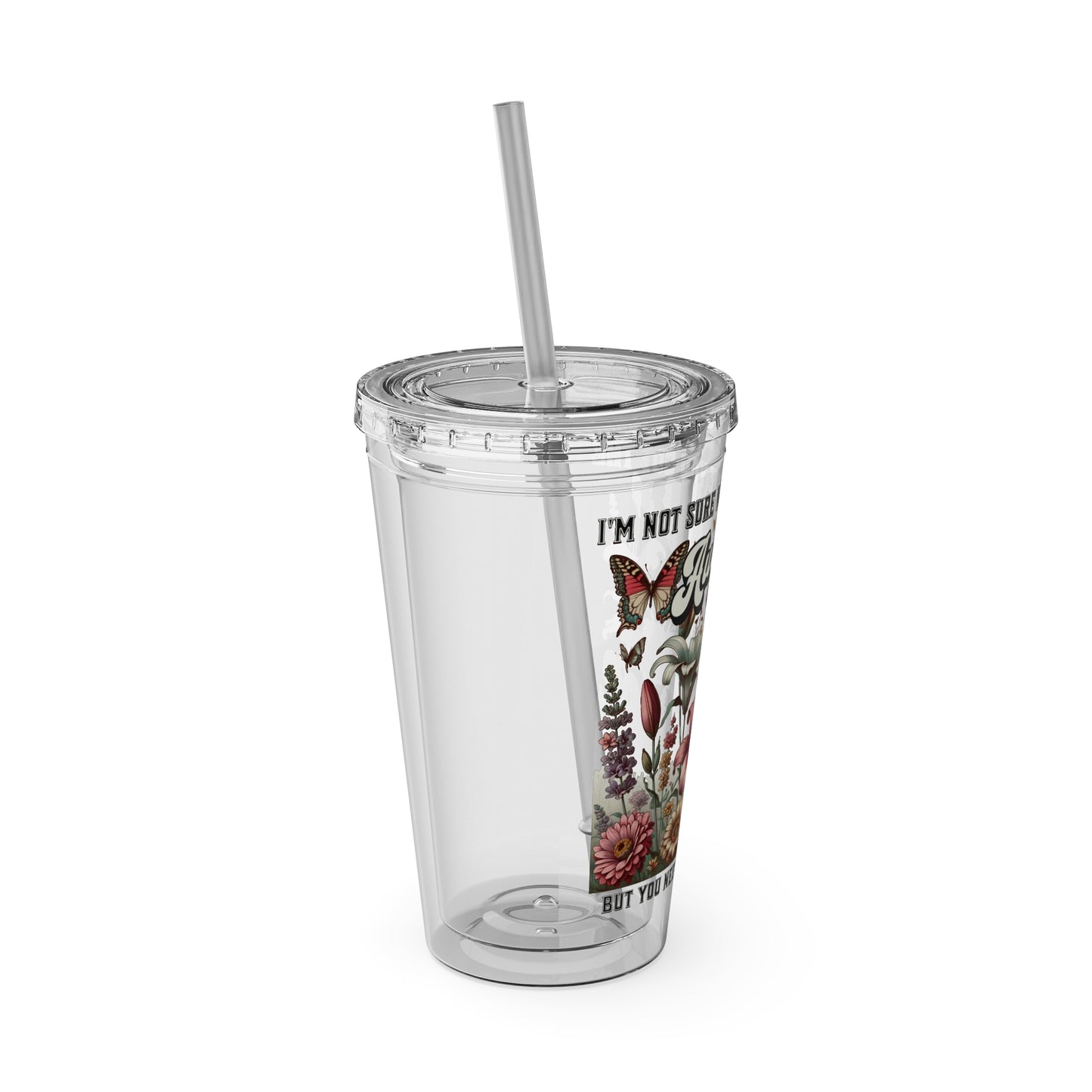 Floral Audacity 16oz Insulated Tumbler with Straw