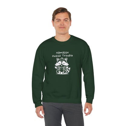 Namaste Outta Trouble Raccoon Unisex Crewneck Sweatshirt