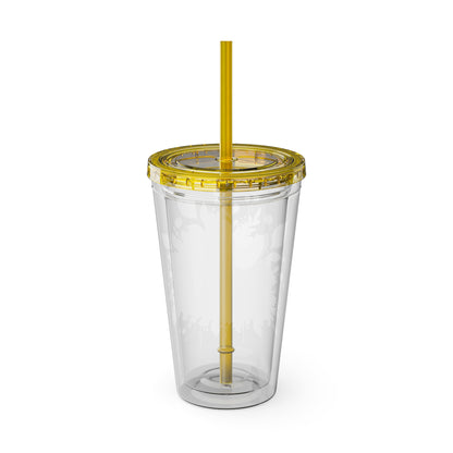 Rainbow Floral Explosion 16oz. Insulated Tumbler with Straw