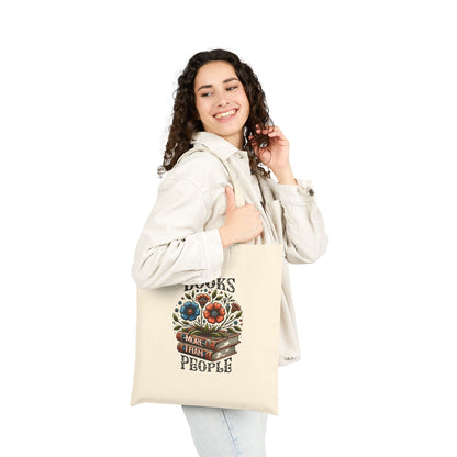 Books More Than People Cotton Canvas Tote Bag
