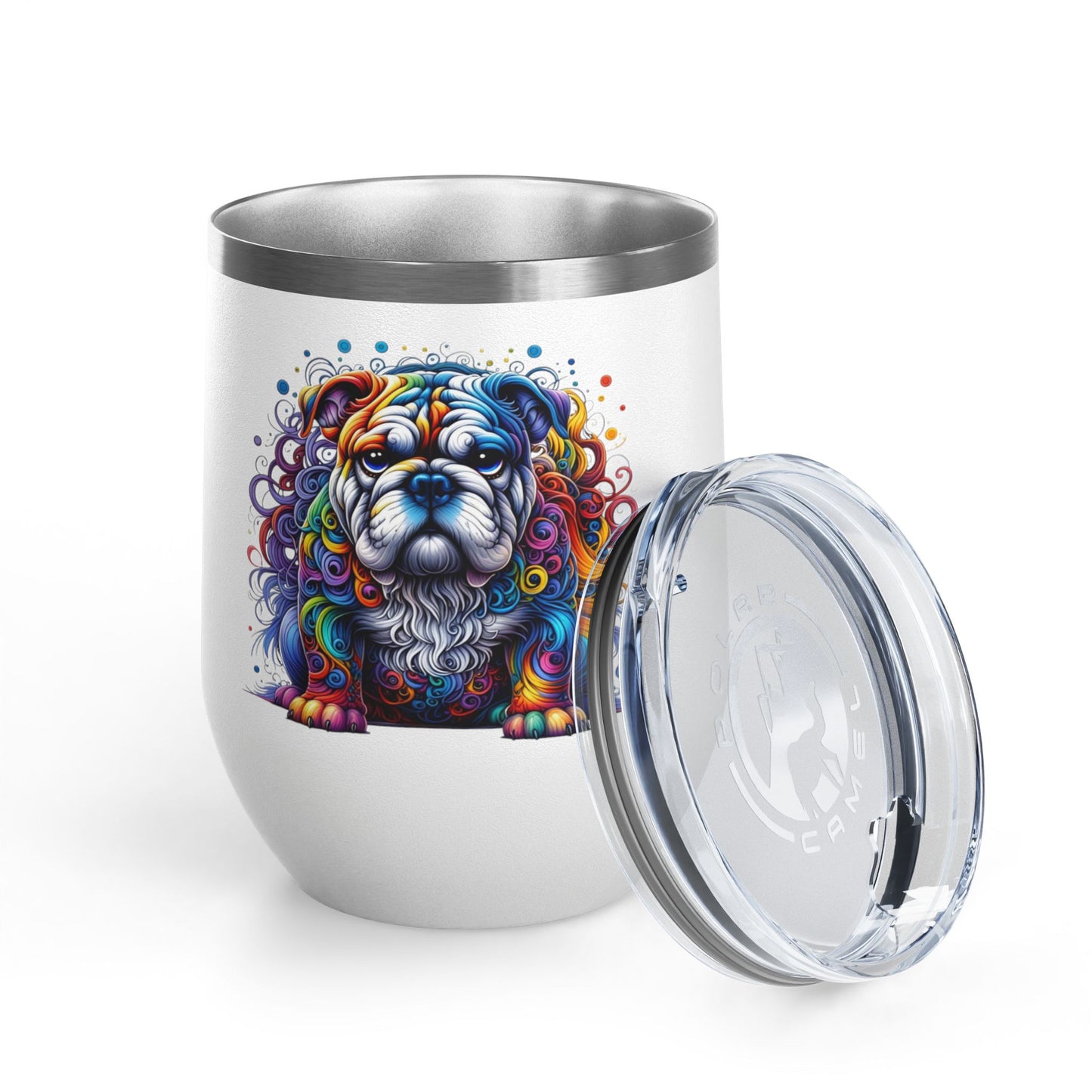 Colorful Bulldog 12oz. Insulated Wine Tumbler