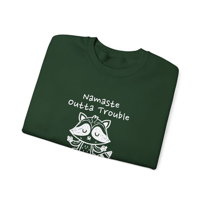 Namaste Outta Trouble Raccoon Unisex Crewneck Sweatshirt
