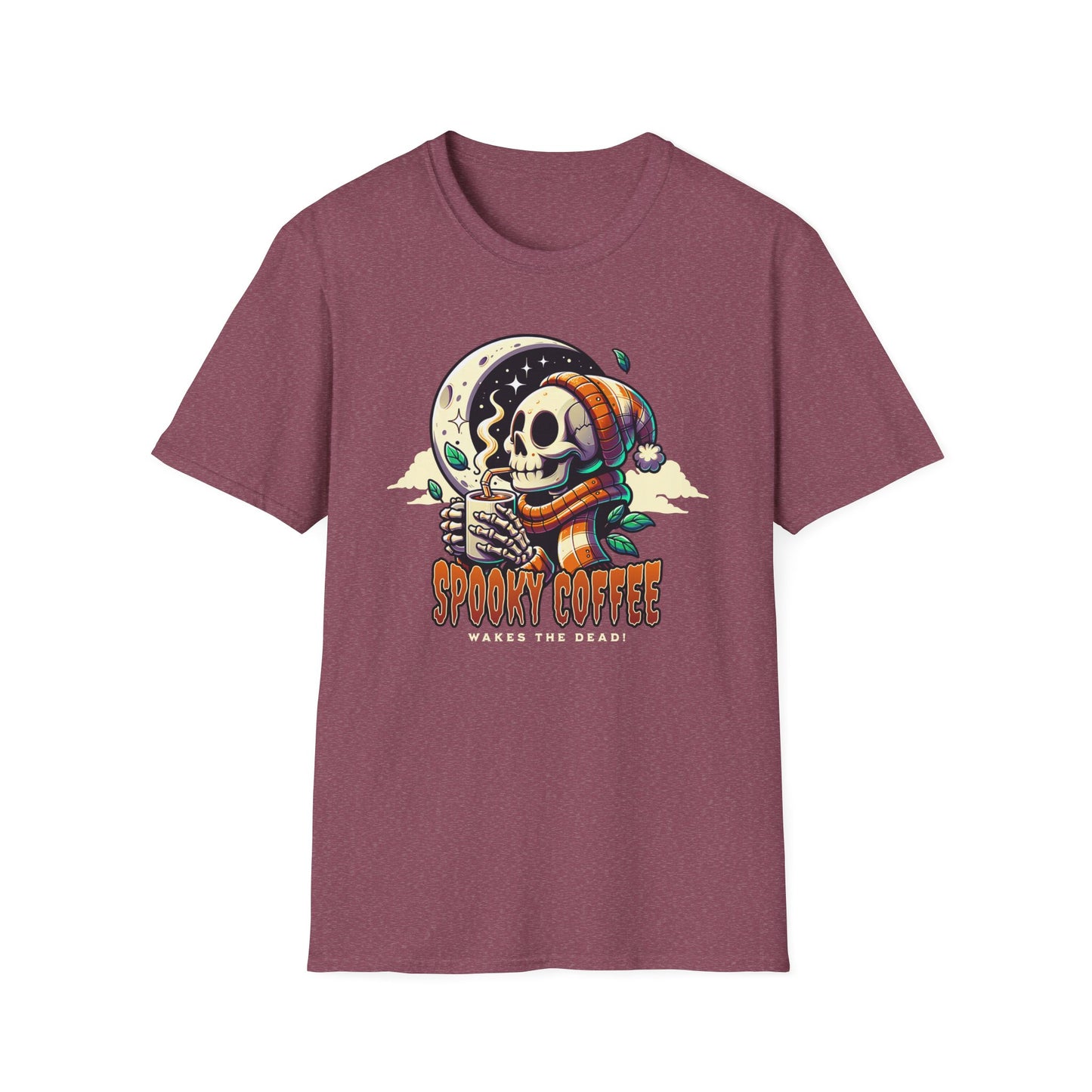 Spooky Coffee Skeleton Unisex Graphic T-Shirt