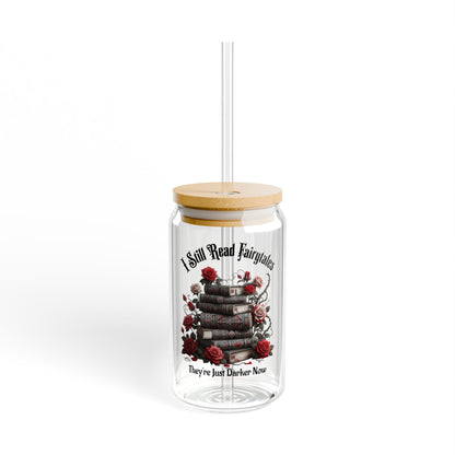 Dark Fairytale 16oz Sipper Glass with Bamboo Lid and Straw
