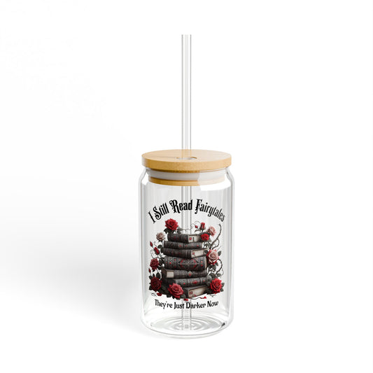 Dark Fairytale 16oz Sipper Glass with Bamboo Lid and Straw