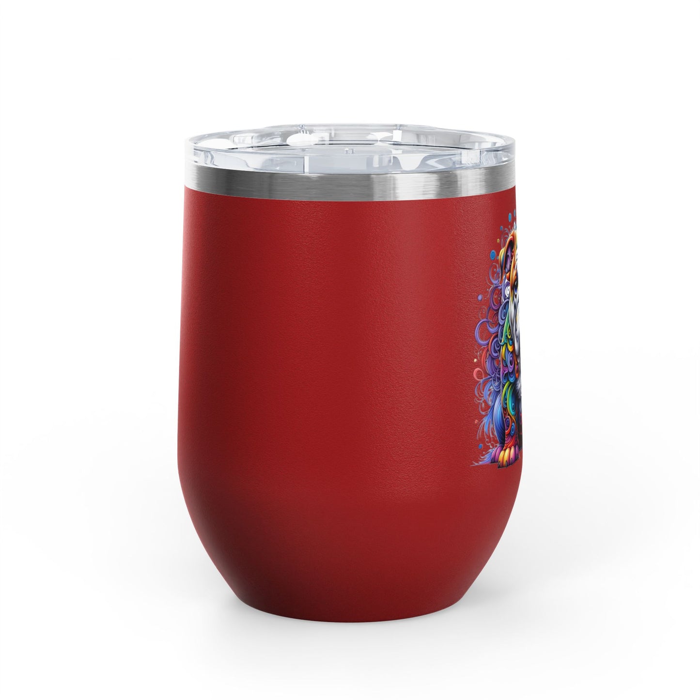 Colorful Bulldog 12oz. Insulated Wine Tumbler
