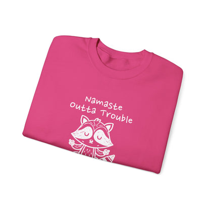 Namaste Outta Trouble Raccoon Unisex Crewneck Sweatshirt