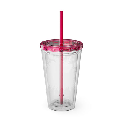 Rainbow Floral Explosion 16oz. Insulated Tumbler with Straw