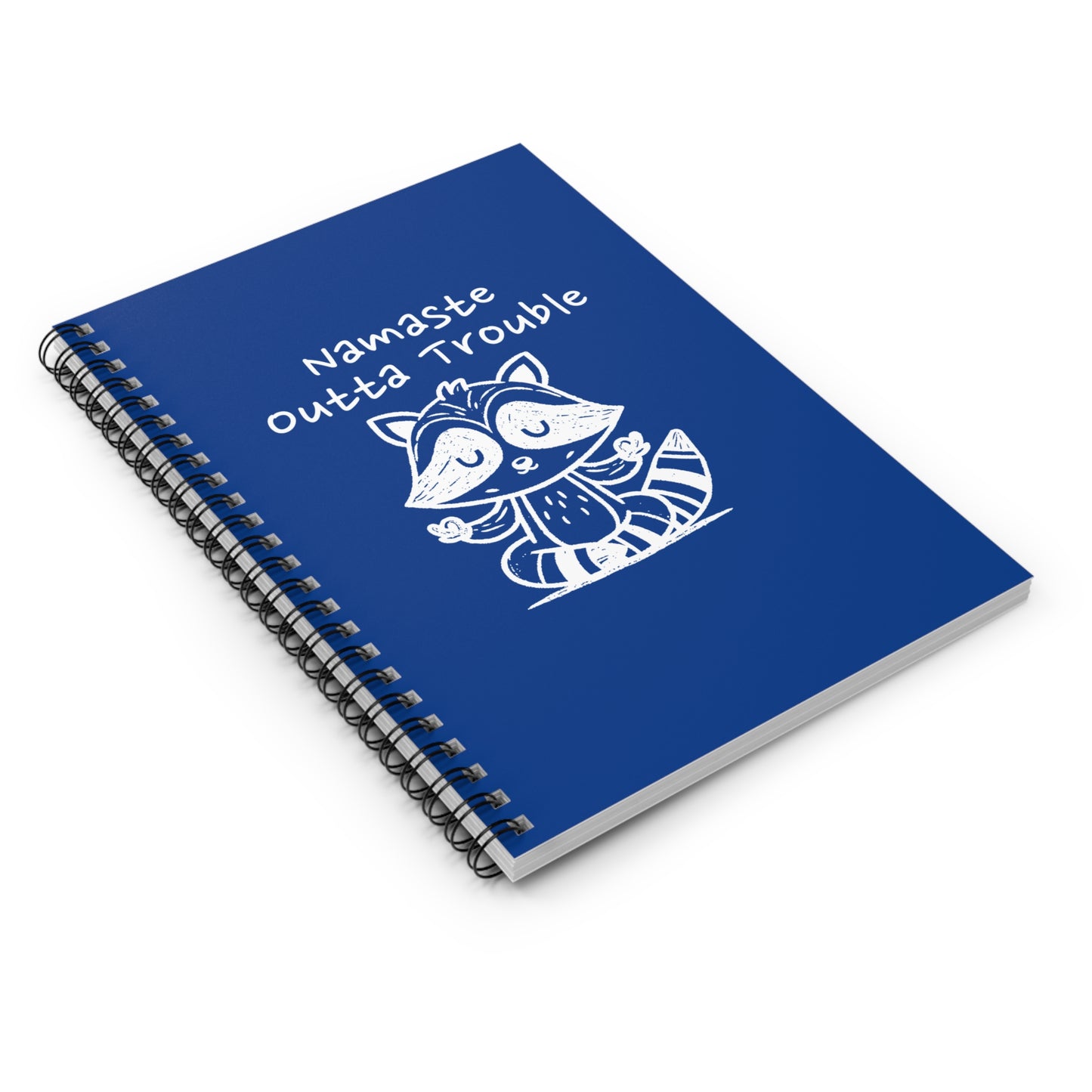 Namaste Outta Trouble Raccoon Spiral Journal Notebook