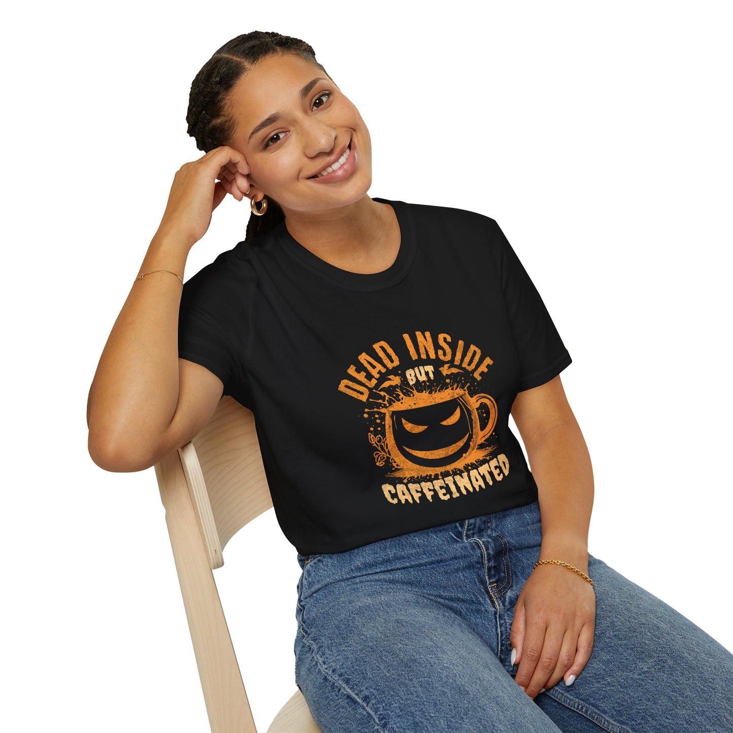 Dead Inside But Caffeinated Unisex Graphic T-Shirt