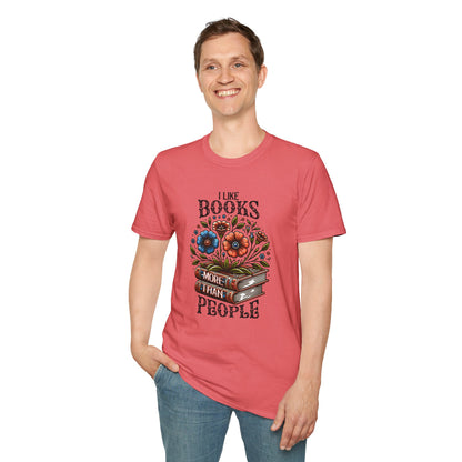 Books More Than People Unisex Graphic T-Shirt