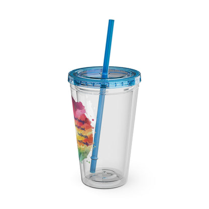 Bloom Without Apology 16oz. Insulated Tumbler with Straw